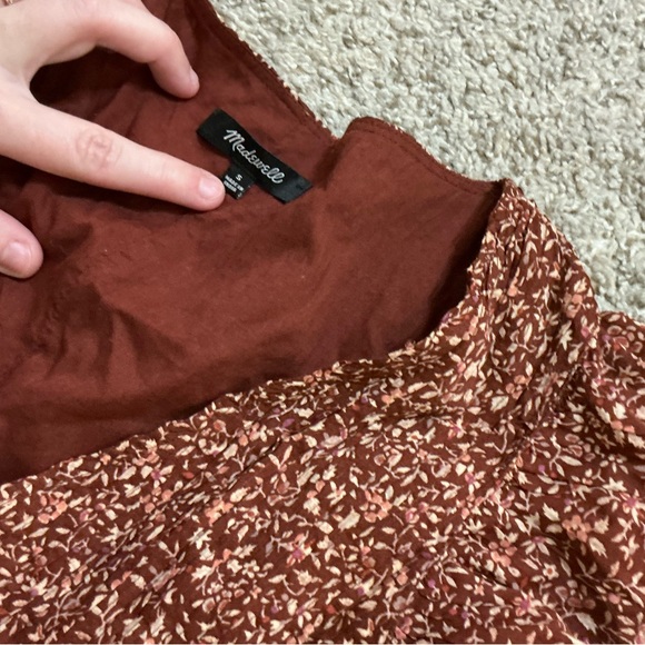 Madewell Pintuck Mini Dress Florentine Floral Women’s Size Small Cotton Preppy S - Picture 8 of 9